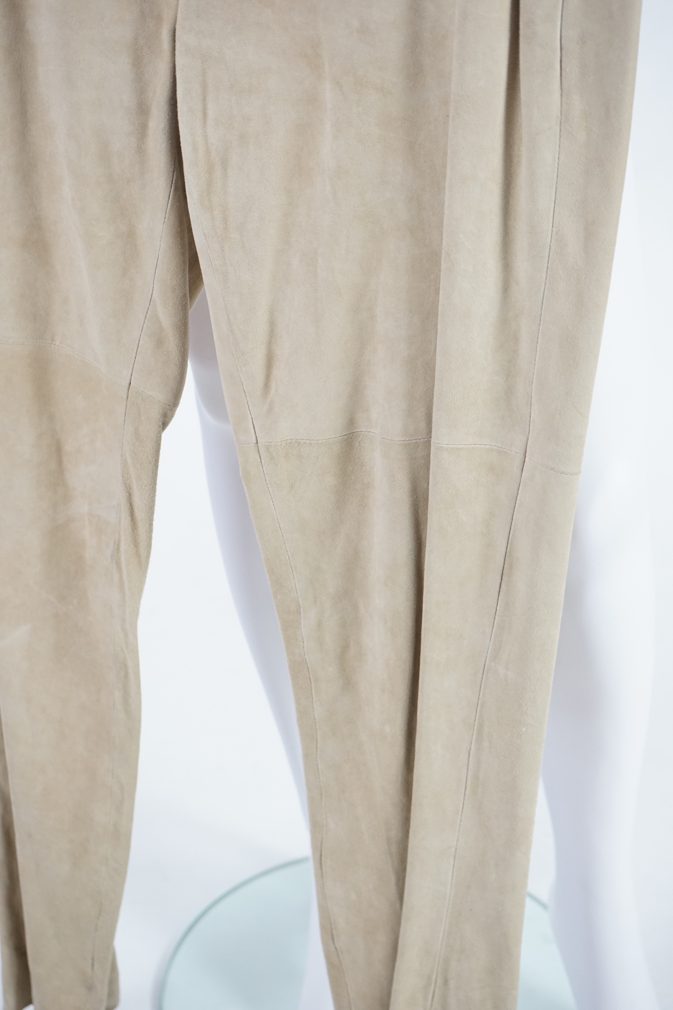 A pair of Paul Costello lady's suede trousers, a short sleeve silk blouse and two Luella tops. Approx sizes 14-16 Proceeds to Happy Paws Puppy Rescue
